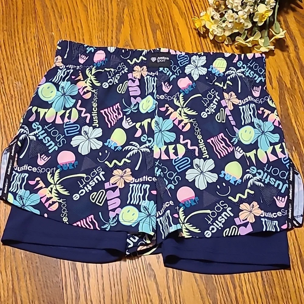 Justice Athletic Sport Double Shorts - Girls XXL Plus